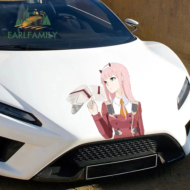 

EARLFAMILY 43 см x 39,6 см для Zero Two Солнцезащитная тонкая наклейка мотоциклетная фотография для JDM SUV RV