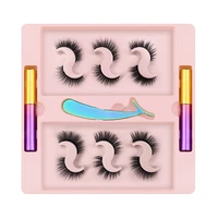five magnets fake lashes 6 pairs set thick natural with eyeliner tweezer glue free false eyelashes 60 setslot dhl