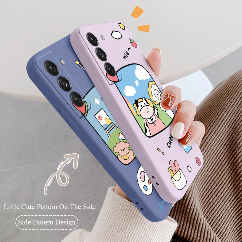 

Cute Cow Slicone Soft Cover Samsung Galaxy S21 S20 FE S10 S9 Ultra Plus S10e Note 20 ultra 10 9 Plus Shockproof Phone Case Funda