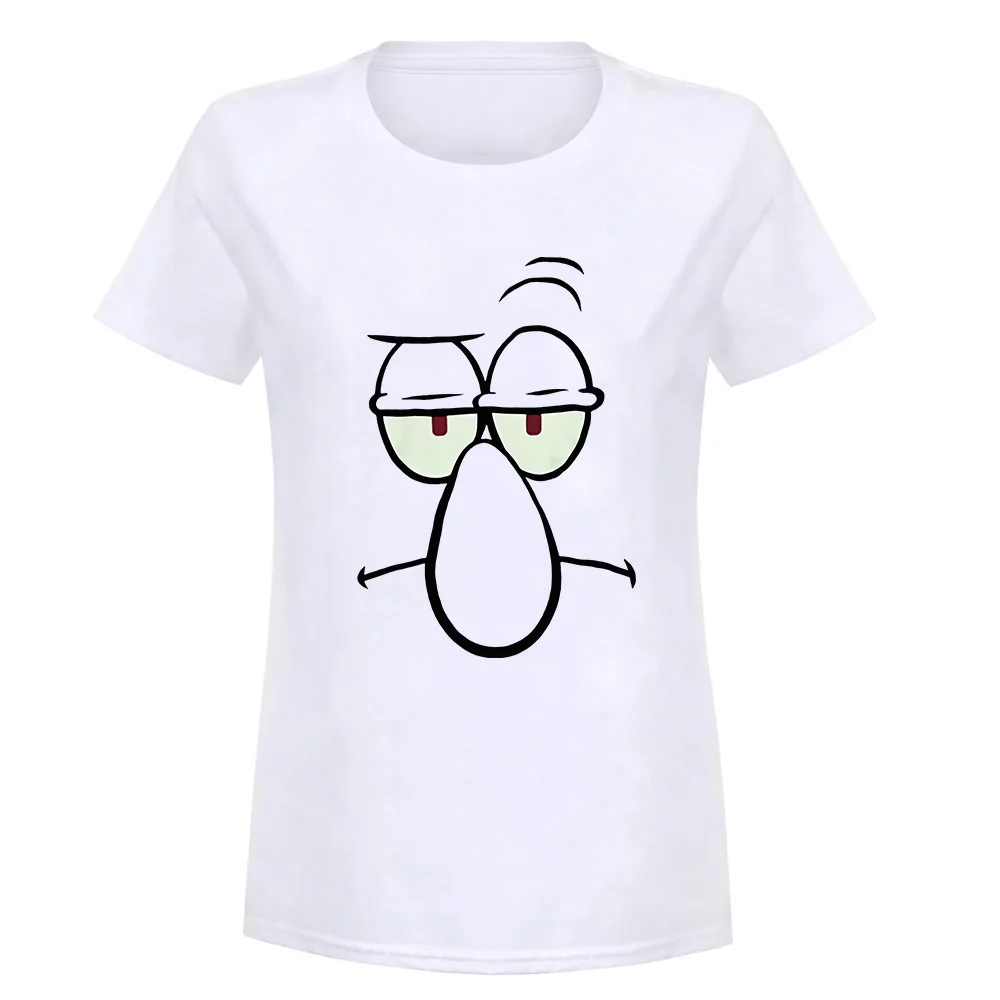 women white Губка Боб Squidward уход за кожей лица футболки новейшая стиль футболка - Цвет: women white