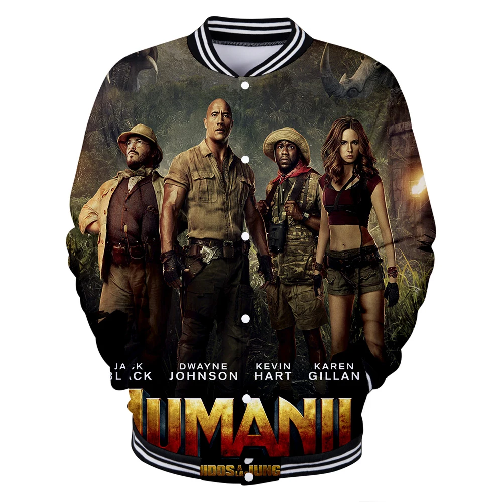 Jumanji Добро пожаловать в джунгли печати 3D бейсбол куртки Мужская мода с длинным
