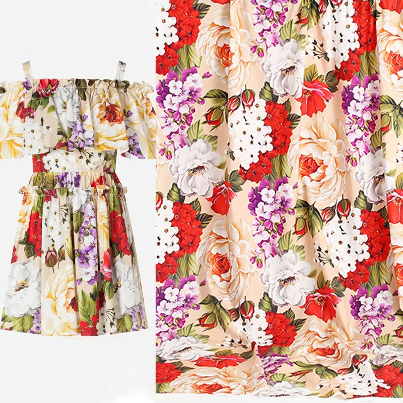 100X145cm Сицилия Большой Пион печатных Хлопок и имитация хлопчатобумажной ткани для