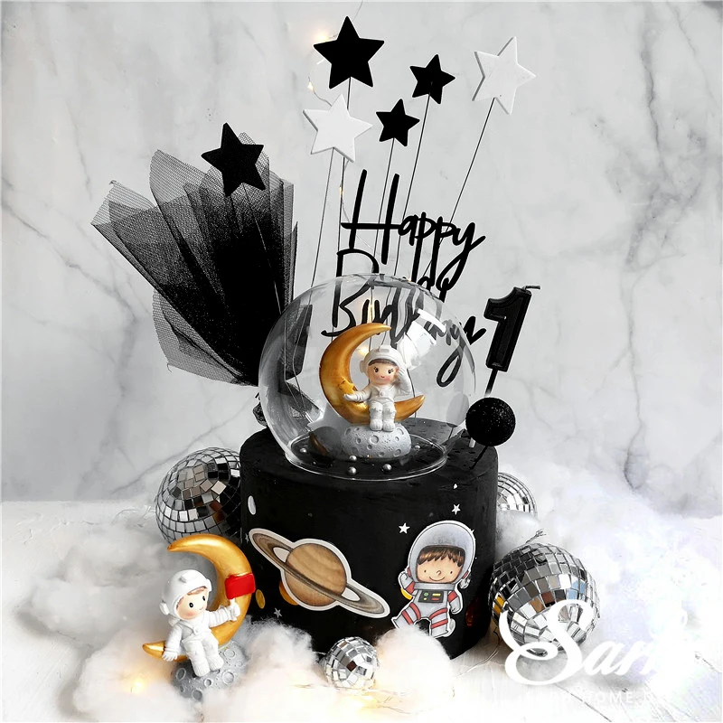 Топпер для торта Ins Rocket с белыми облаками украшение подвеска в виде космонавта и