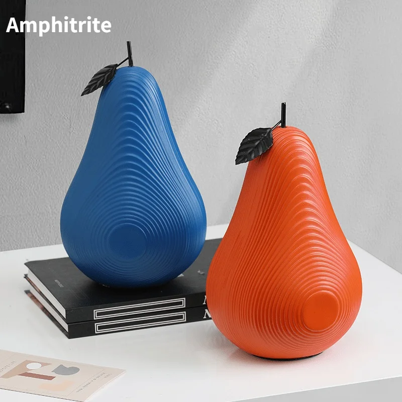 

Nordic Sculpture Of Fruit Statuettes Decorations For Your Bedroom Interior Decor Modern Resin Apple Pear Statue Cabinet Room New