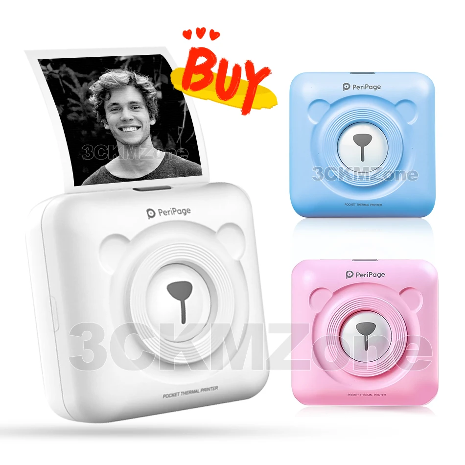 Фотопринтер для мобильного телефона Bluetooth беспроводной карманный маленький