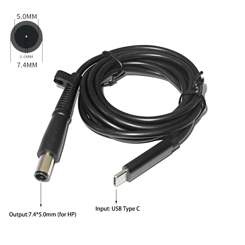 USB Type C Кабель адаптер для ноутбука Hp Pavilion CQ60 DV6 G50 Probook 4520s 4710S на разъем 7 4*5 0