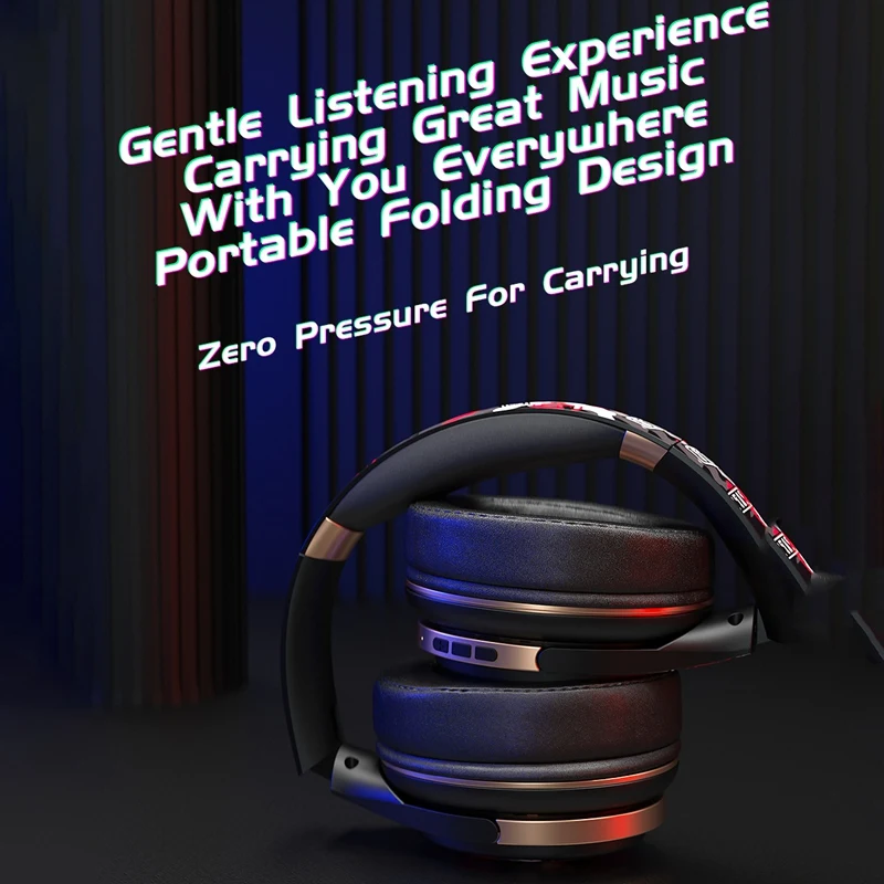 

Graffiti Bluetooth Headset,5.0 Wireless Headset over Ear Headphones Foldable Stereo Headset,for Samsung/Android