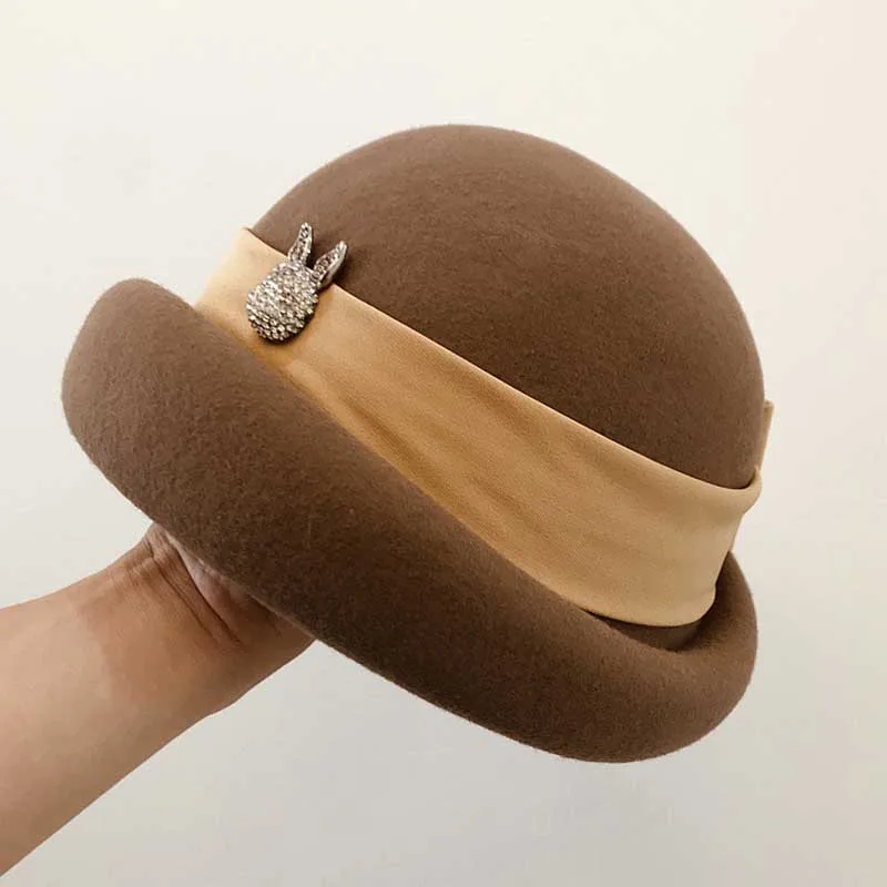 Модная шляпа элегантные женские фетровые шляпы шерстяная фетровая Официальный