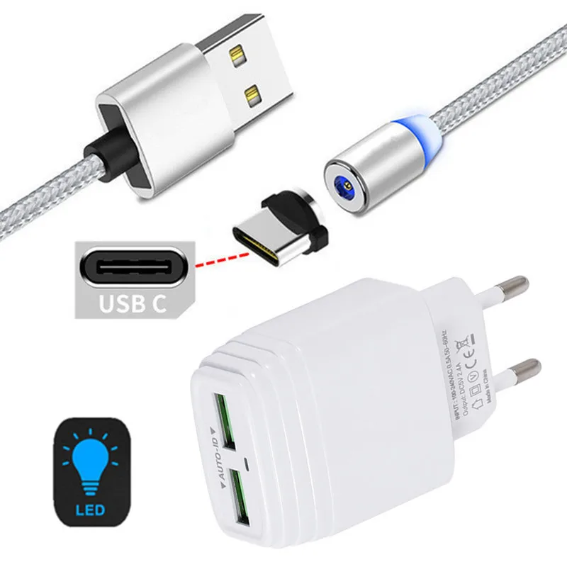 Магнитный зарядный кабель типа C для Samsung galaxy S20 FE S8 A8 A50 M31s USB адаптер Huawei P30 Honor 9X 20