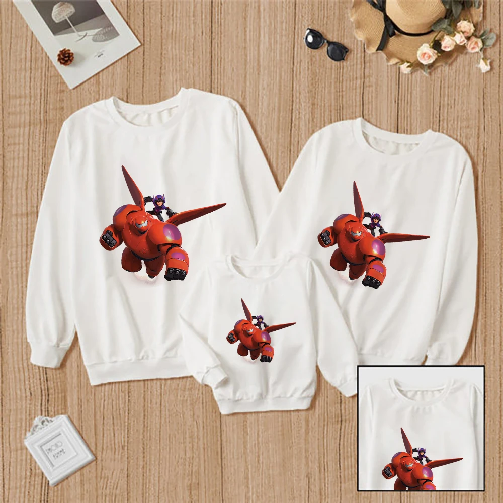 

Family Look Winter Dress Girl Hoodies Disney Sweatshirt Classic Undertale Clothes Mom Daughter Baymax Suit Kids Pullover