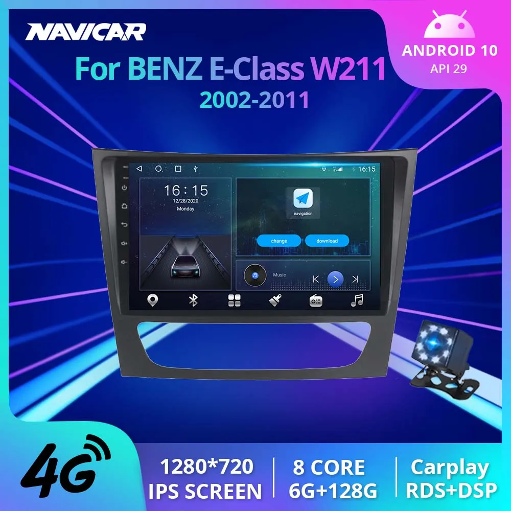 

Car Bluetooth Multimedia Player Car Radio For Benz E-Class W211 2002-2011 Stereo Receiver 2 Din Android10 GPS Navigation Carplay