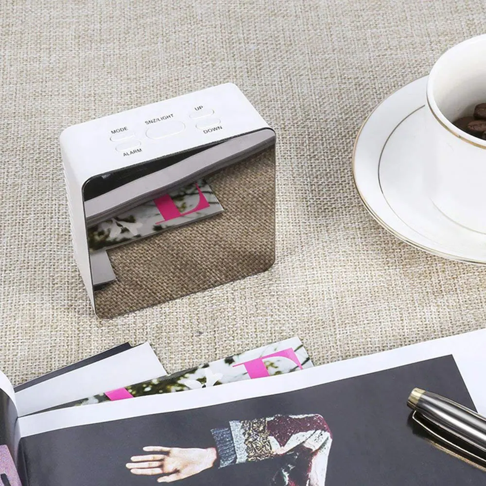 Многофункциональные зеркальные настенные часы электронные настольный цифровой