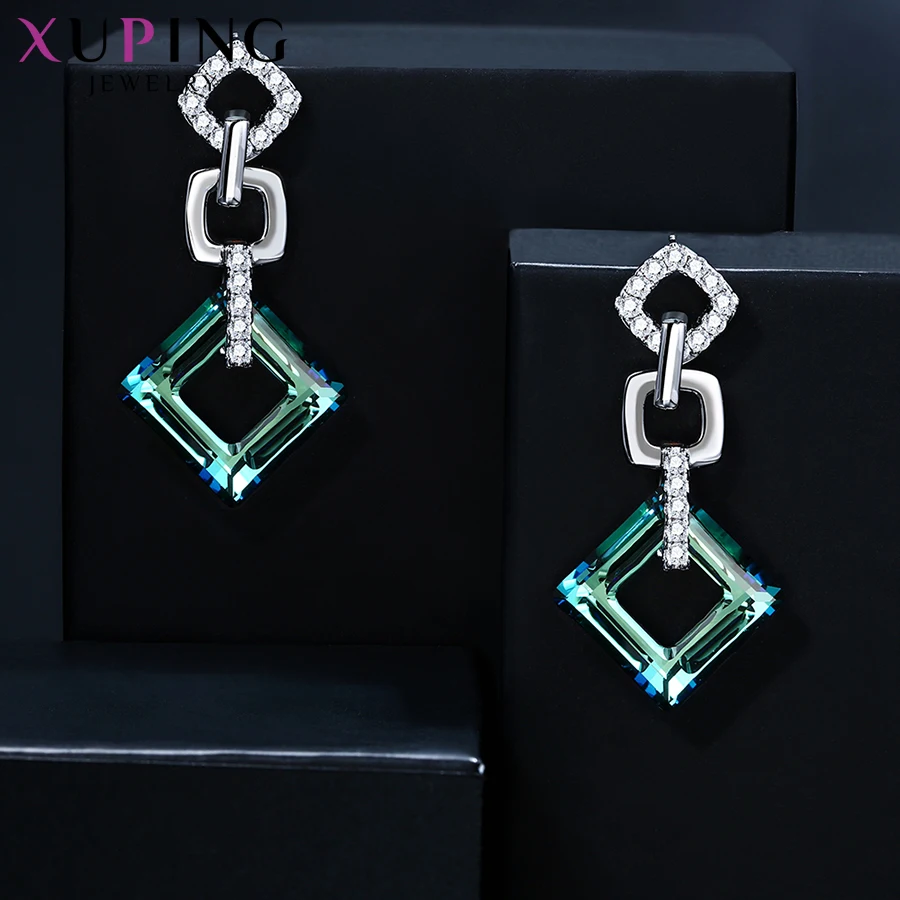 Xuping, изысканные цветные серьги, высокое качество, кристаллы от Swarovski, цветное покрытие, для женщин, подарок на день Святого Валентина, S89-202