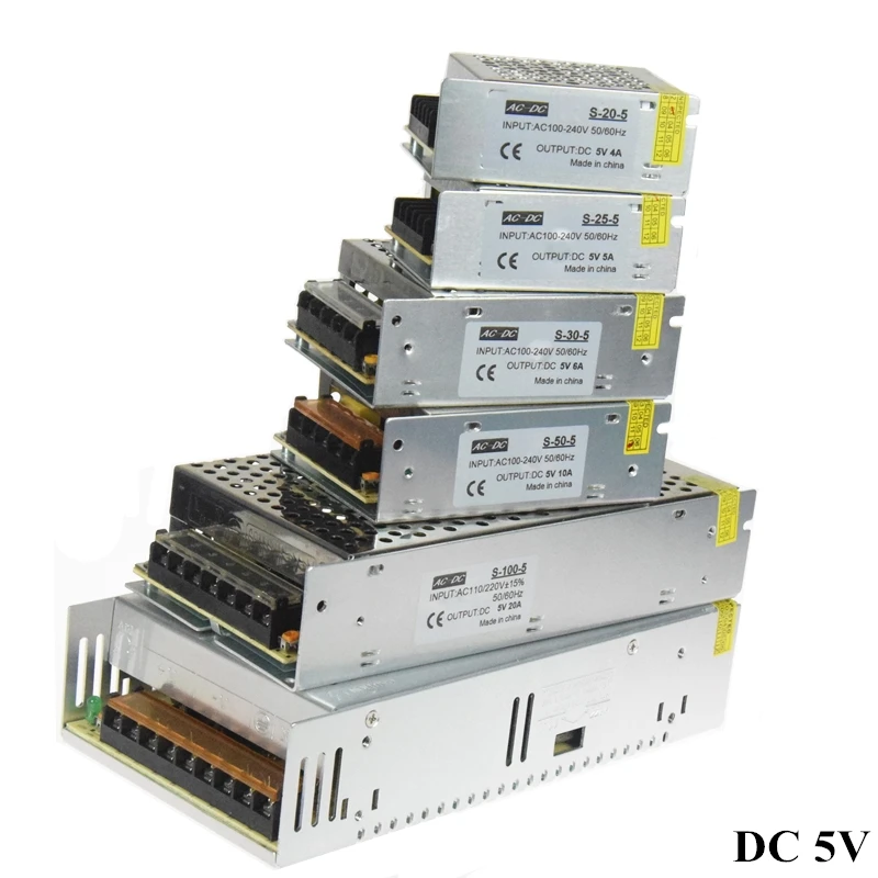 Питание DC 5V 20W 25W 30W 50W 100W 300W Светодиодный источник света переключения мощности