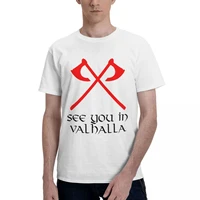 see you in valhalla classic t shirt mens vintage tee shirt short sleeve crew neck t shirt pure cotton original clothes
