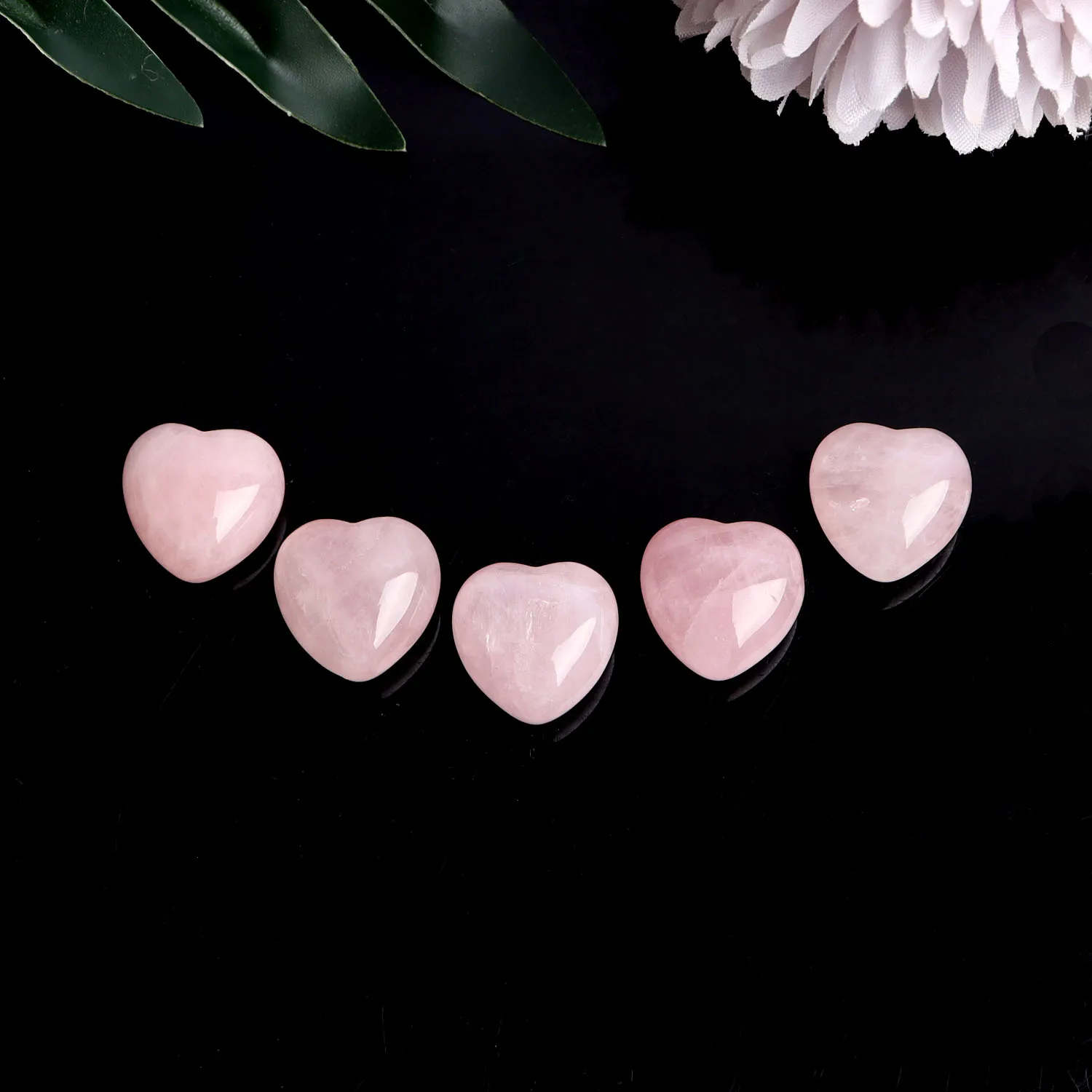 

Natural Crystal 1.5cm Rose Quartz Lovely Heart Mineral Reiki Puffy Healing Gemstone Collection Aquarium Home Fish Tank Decor