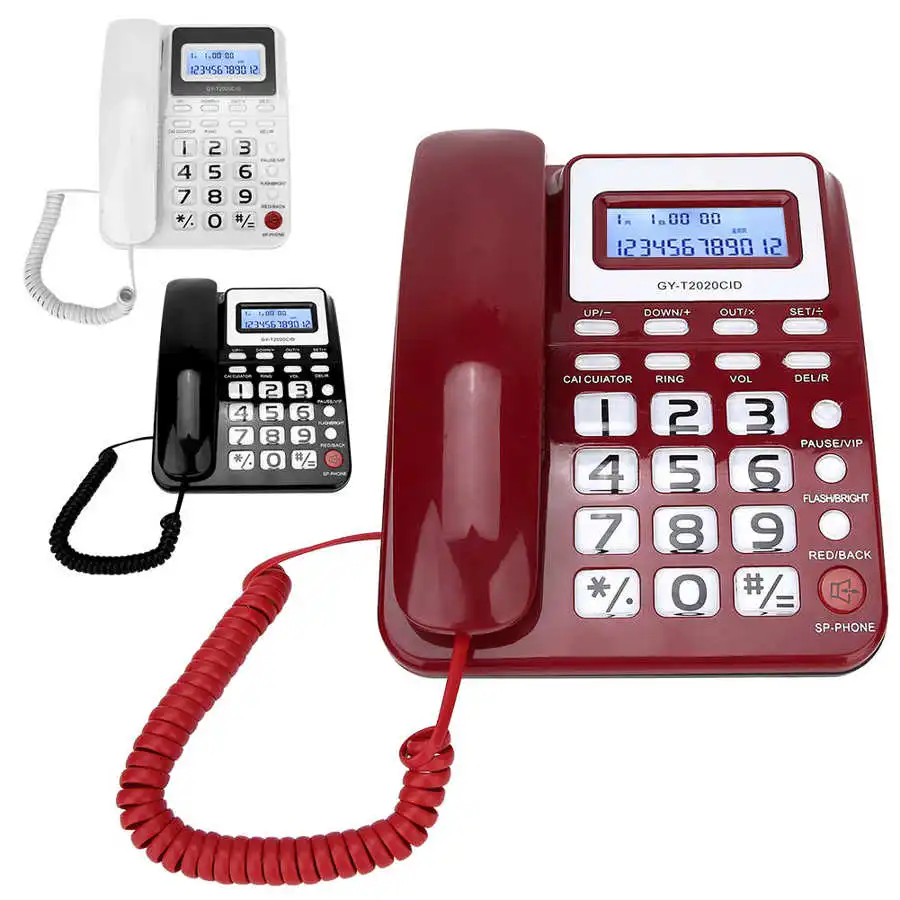 ABS GY T2020CID проводной телефон с Динамик голос Регистраторы Caller ID Дисплей