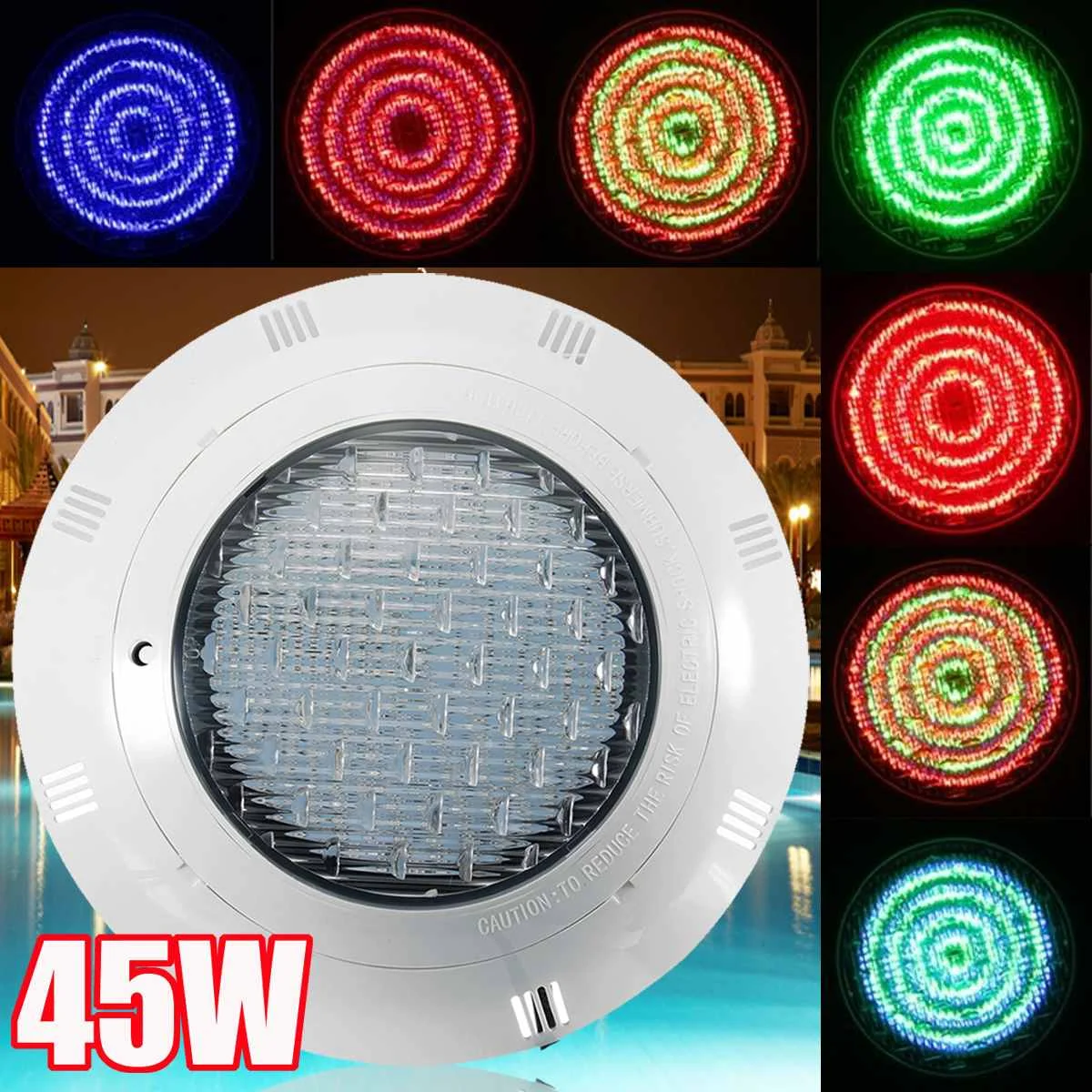 

AC12V LED RGB Swimming Pool Light 45W with Remote Controller Waterproof IP68 Submersible Light Underwater Night Lamp Outdoor