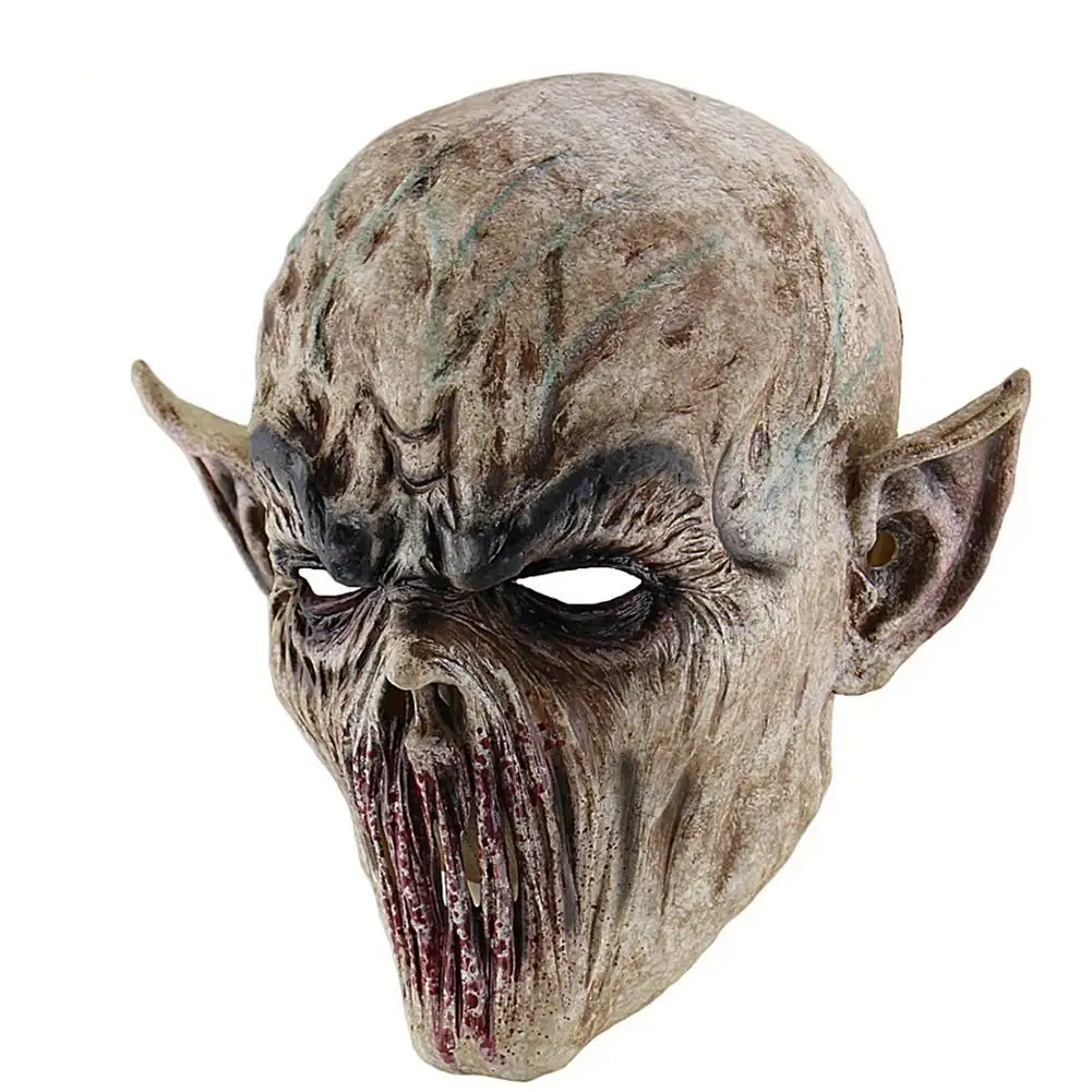 Накладка на лицо ужас Хэллоуин головной убор из латекса инопланетянина без рта