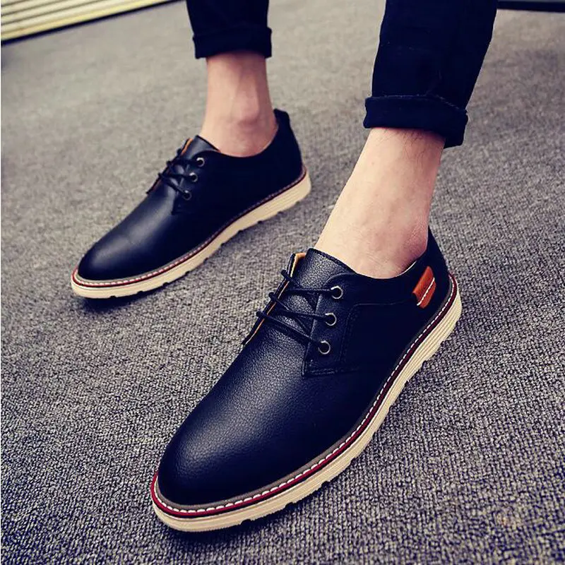 

Men Leather Formal Shoes Fashion Men Comfortable Office Dress Shoes Men casual leather Flats shoes A53-04