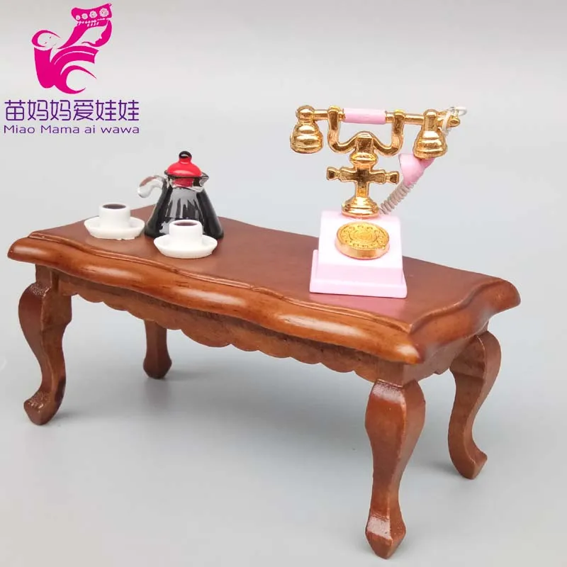 

Mini 1:12 doll house accessories wave coffee table doll house diy decoration long tales