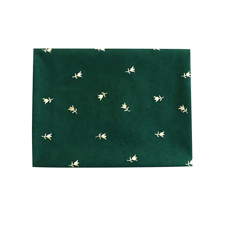 

Dark Green Twill Fabric Gold Thread Rose Embroidery For Suit Dress Pants Fabric