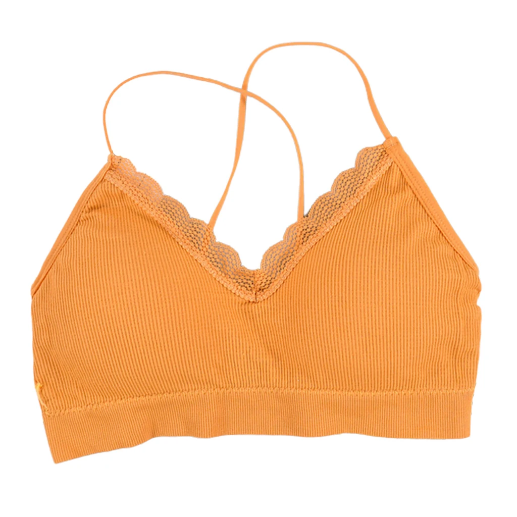 

Women Lace ra Padded Triangle ralette Halter Lingerie Top Deep V Wireless Ultra Soft Cup