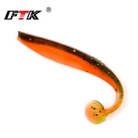 ftk 5pcs4pcspack wobblers fishing soft lure artificial silicone carp bait smooth head with aj tail seawater freshwater