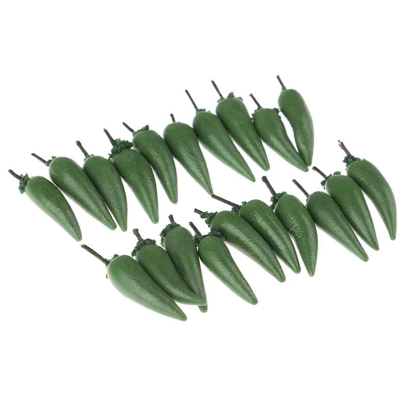 10 шт. мини ручной работы глиняные овощи кукольный домик Миниатюрные чили зеленый