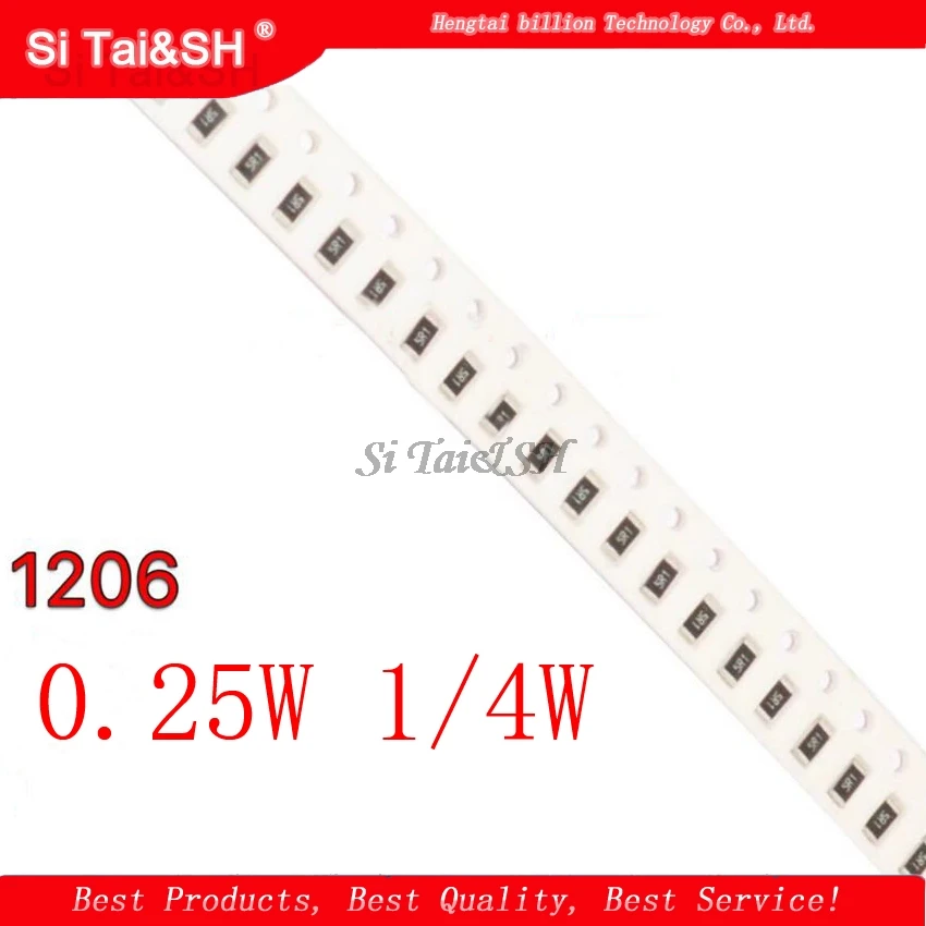 

100 шт 1206 SMD резистор 1% 2K ohm Чип резистор 0,25 W 1/4W 202