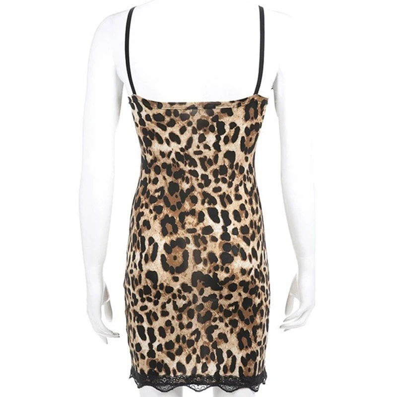 

Sexy Leopard-Print Sexy Nightdress Women Sexy Lace Lingerie Nightwear Sleepwear Nighties Ladies Night Dress Homewear Deep V-Neck