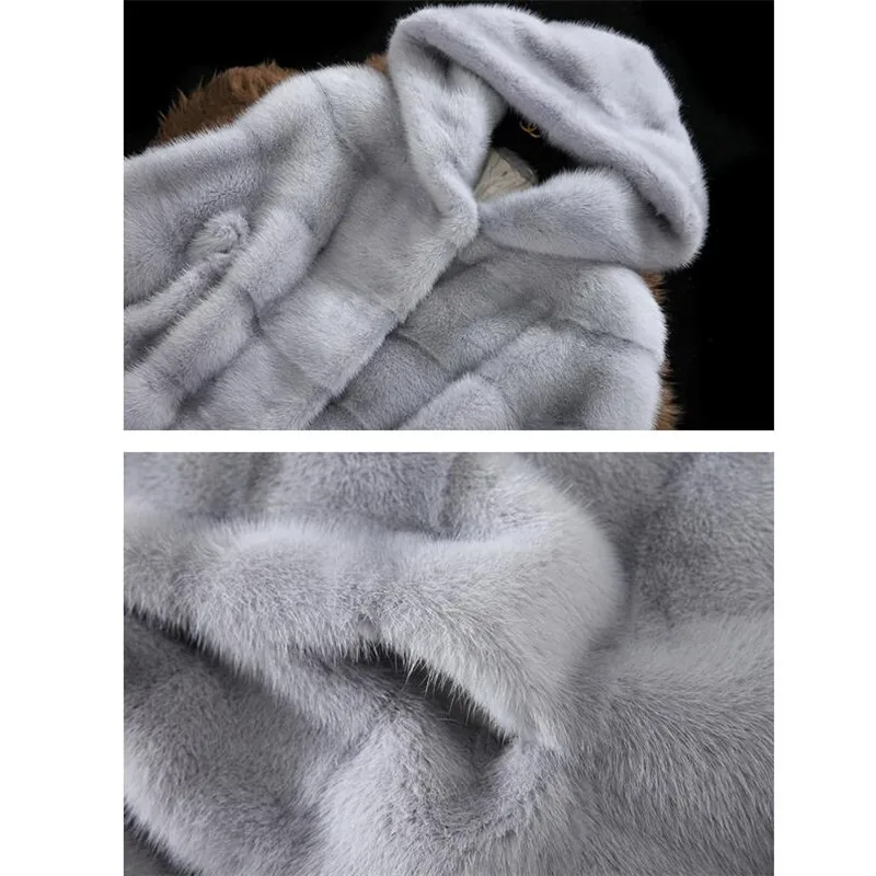 

Women 2021 New Autumn Winter High Imitation Mink Faux Fur Coats High Quality Coat Temperaments Long Sleeve Parkas Jacket LXT855