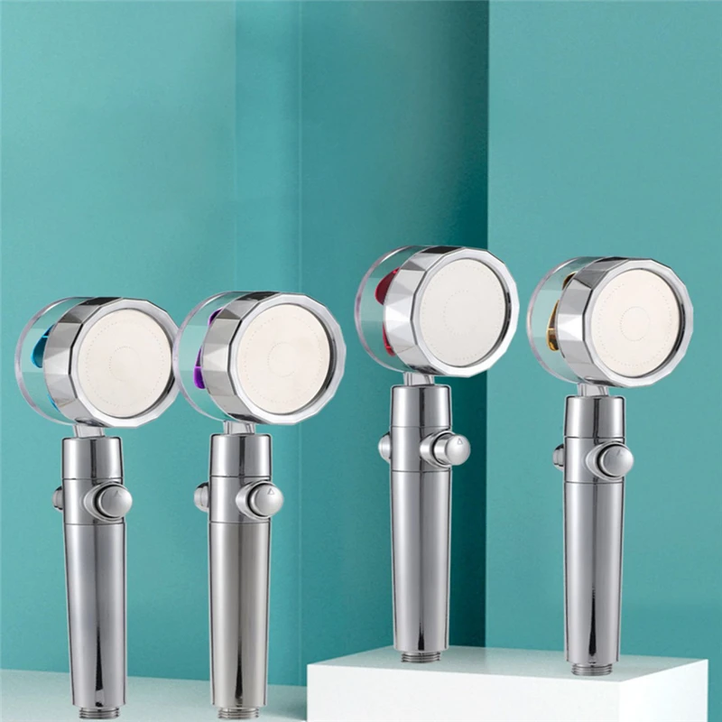 

360 Degree High Powerful Shower Head Handheld Turbocharged Fan Drive Shower Nozzle Rainfall Bathroom Accessories