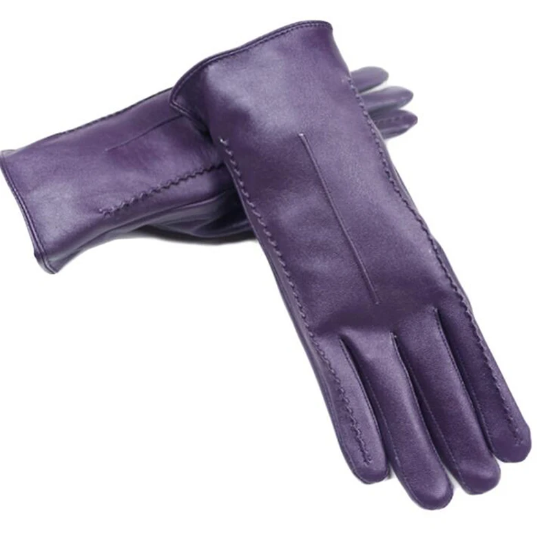 

New High Quality Elegant Women PU Leather Black Gloves Autumn And Winter Thermal Hot Trendy Female Glove