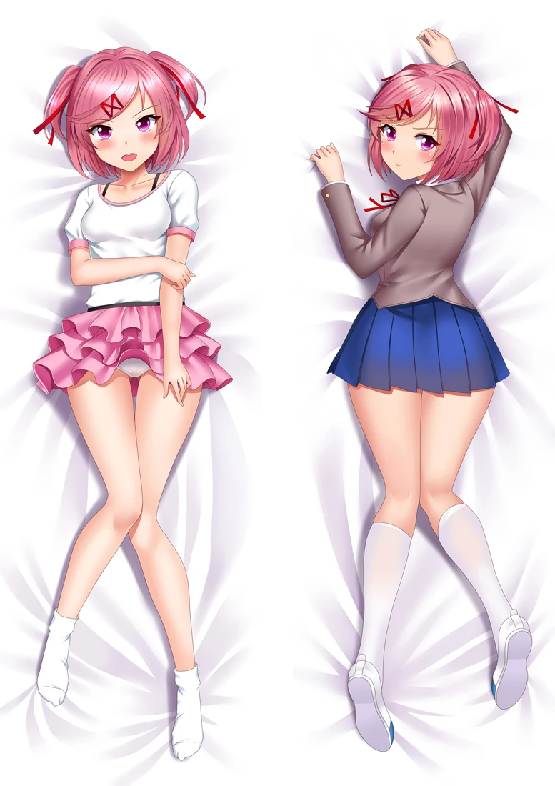 

Anime DDLC Natsuki Cosplay Dakimakura Pillow Case Hugging Body Prop Xmas Gift