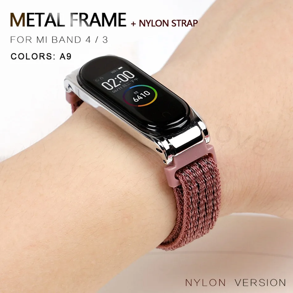Nylon 020A9 Протектор/браслет mi band 3 4 ремешок для Xiaomi mi band 4 3 браслет/ремешок для mi Band 4 3 ремешок металлический/нейлоновый браслет ремень - Цвет: Nylon 020A9