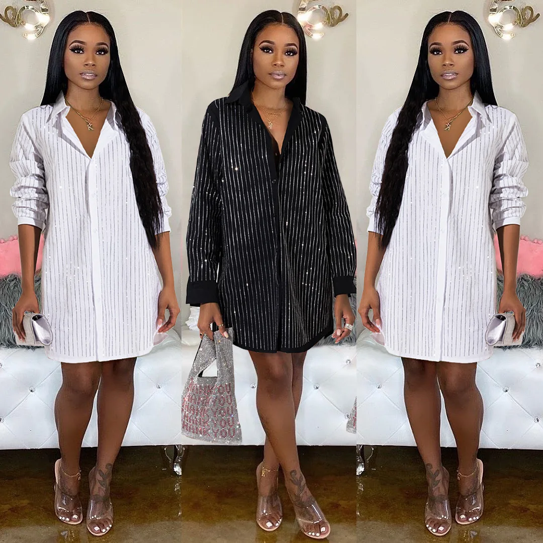 Новинка весна лето 2020 сексуальное платье рубашка с отложным воротником и длинным