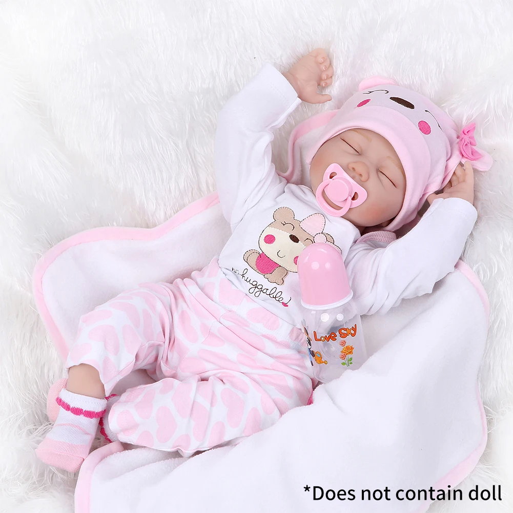 

20-22inch Gift Funny Lovely Cotton Blend Reborn Doll Clothes Set Easy Wearing Kids Toy Outfit Simulation Baby Accessories Home