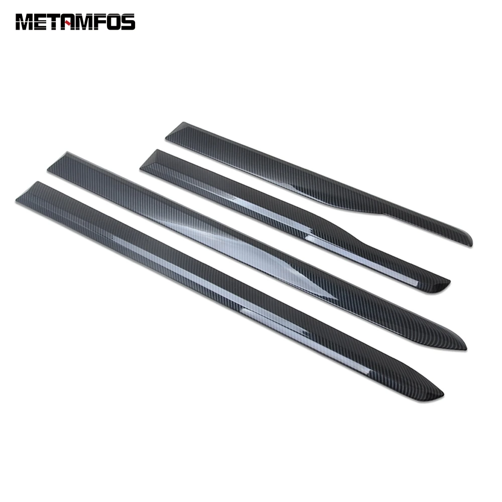 For Hyundai Santa Fe 2019 2020 2021 Carbon Fiber Side Door Body Skirt Moulding Trim Sticker Exterior Accessories Car Styling | Автомобили