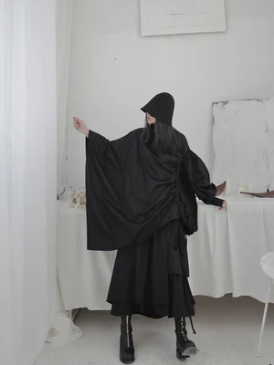 Оригинальная Свободная рубашка в стиле темного Ямамото Женская необычная