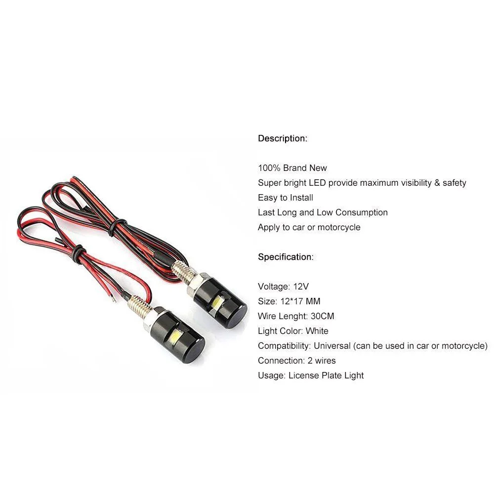 Винтовые лампы светодиодный светильник номерного знака Белый супер яркий