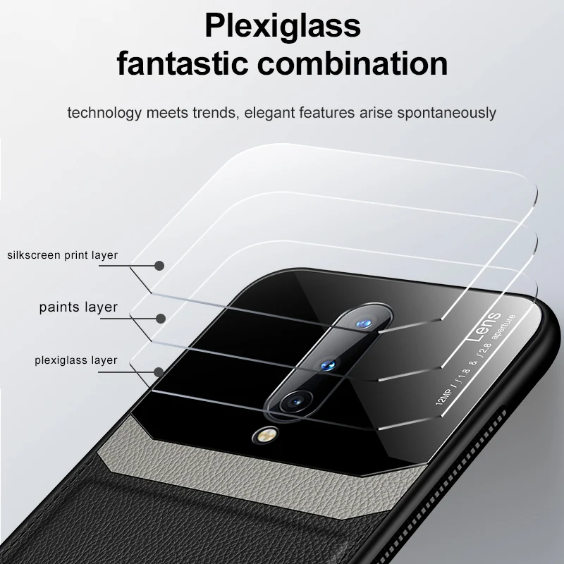 Чехол для OnePlus 8 Pro противоударный чехол из искусственной кожи с акриловым стеклом