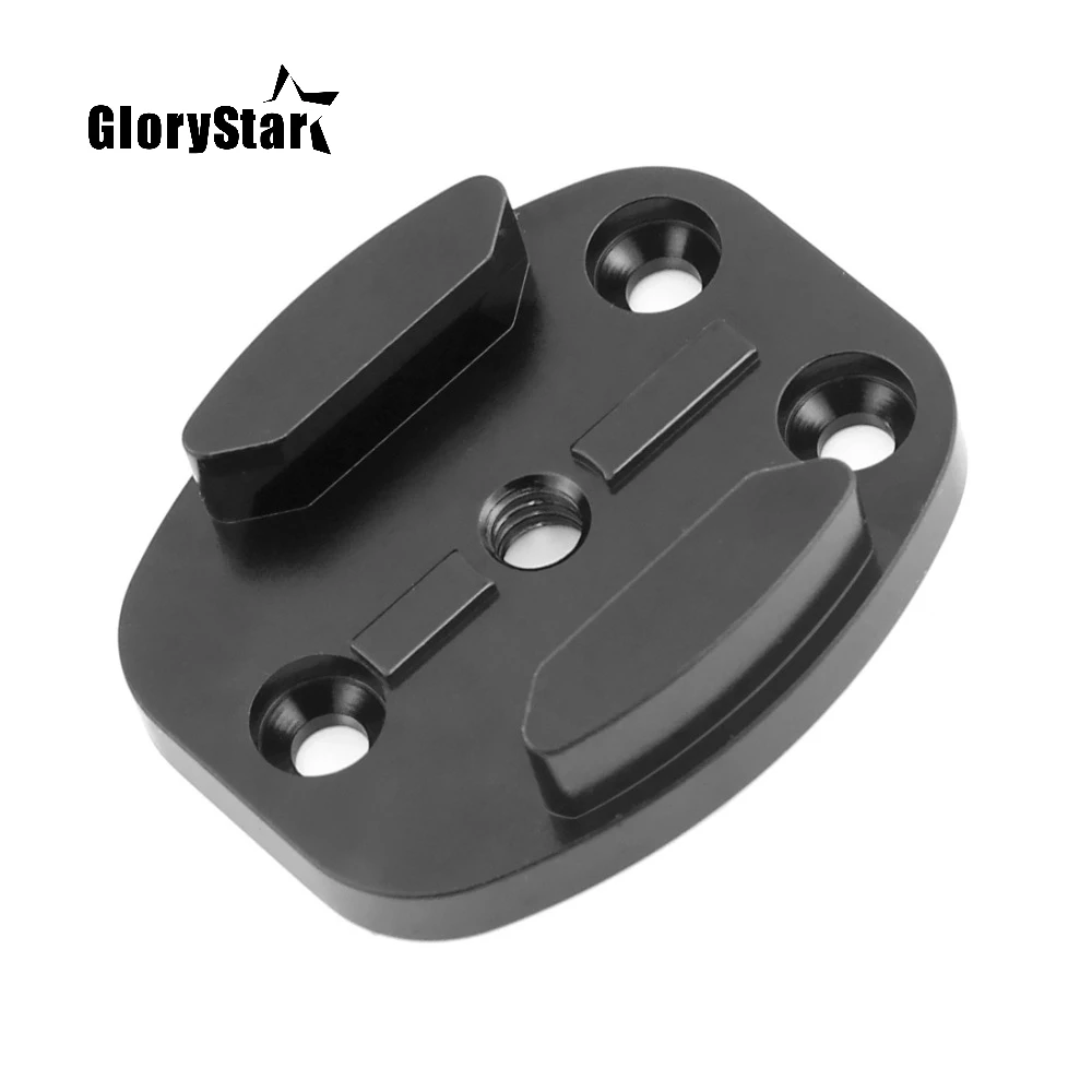 

Aluminum CNC Black Flat Surface Tripod Mount Adapter with 1/4 Screw Hole for All Gopro Hero 8 5 3 SJcam Yi Gitup Action Cameras