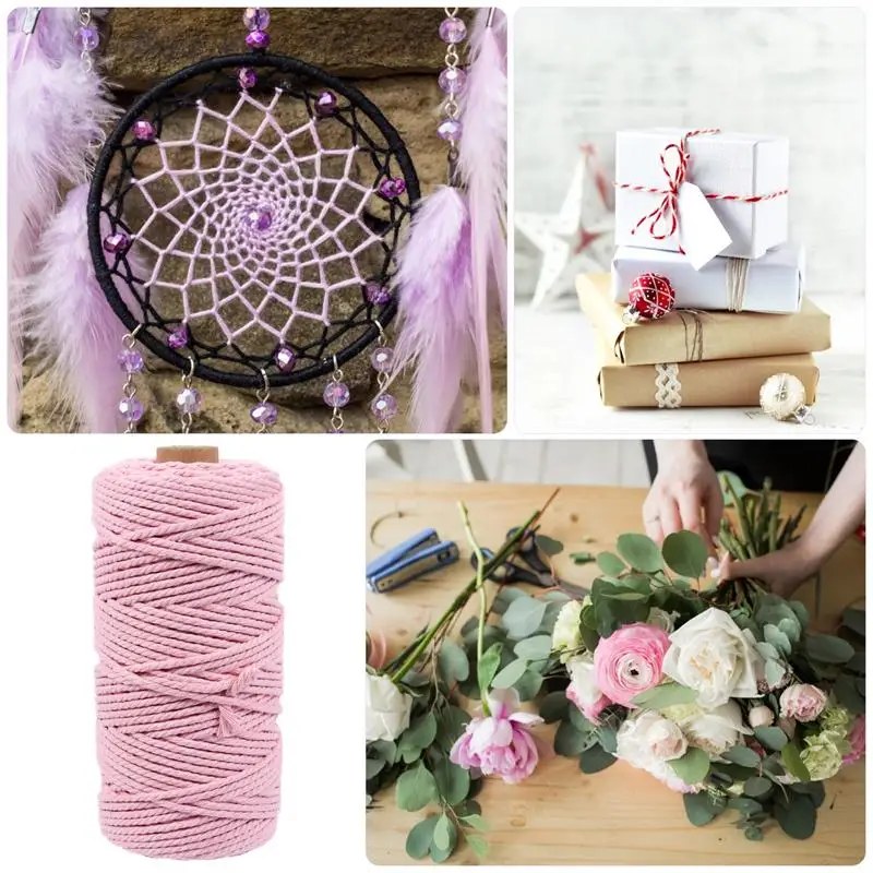 

1 Roll Cotton Rope Cotton Cord Packing String for DIY Crafts Gift Wrapping