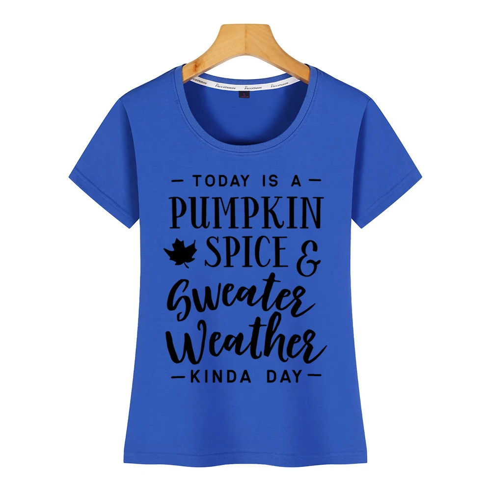 Женская футболка с изображением тыквы и специй повседневная черная короткая |