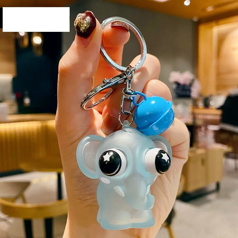 

Cartoon Rubber Hippo Elephant Animal Keychains Student Backpack Pendant Car Seat Keyring Birthday Gift Friend Keychain