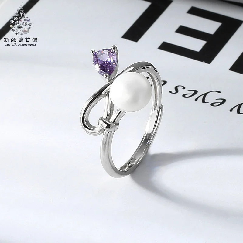 

deserve to act the role of the new opening 925 silver ring fashion female character diy empty accessories pearl ring