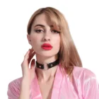Модное ожерелье для косплея в стиле Харадзюку, панк-рок, готика, сексуальное ожерелье из искусственной кожи с сердечками и круглыми шипами, ожерелье-чокер, аксессуары для тела