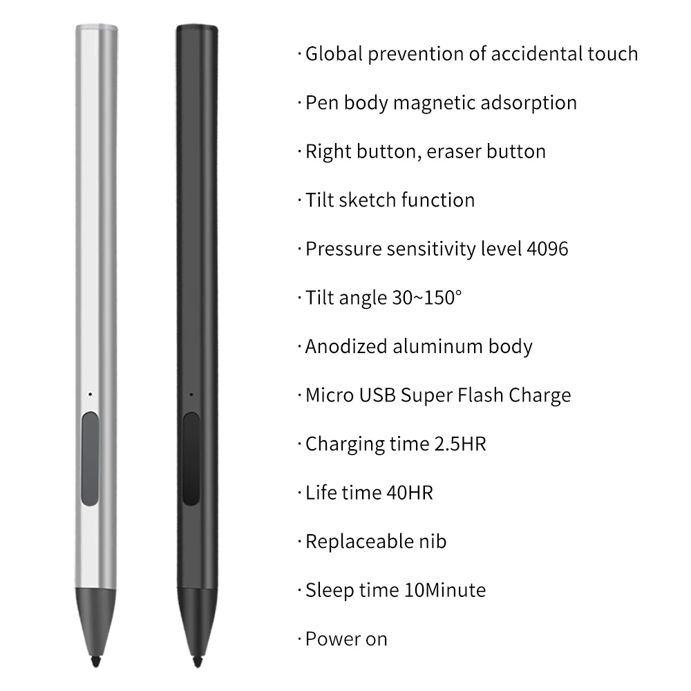 

Stylus Drawing Pens for Surface pro7 disc Capacitive pen Tablet 4096 Battery Magnetic induction Error prevention eraser