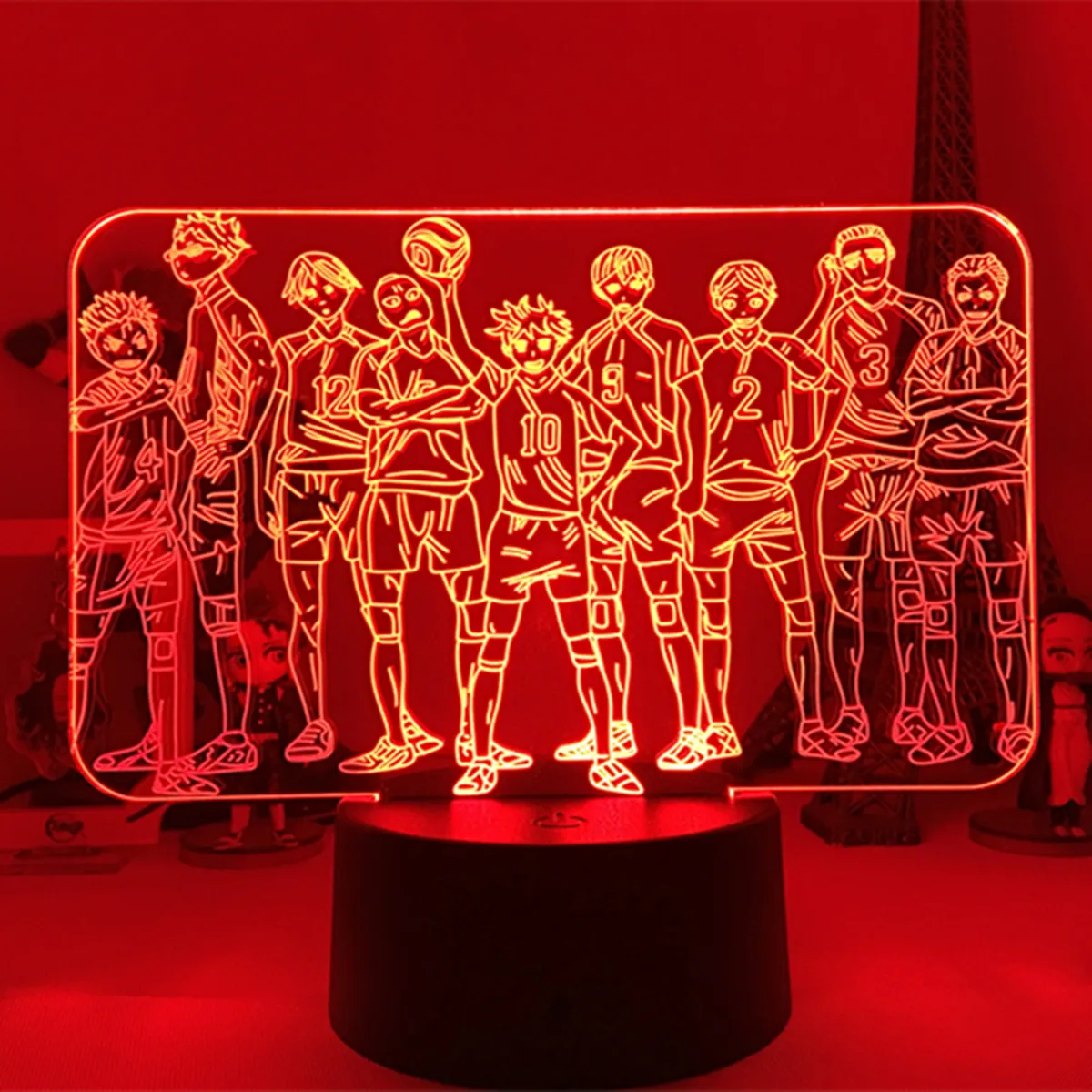 Haikyu Karasuno Group 3d лампа Haikyuu Team светодиодный ночсветильник для спальни Декор детей